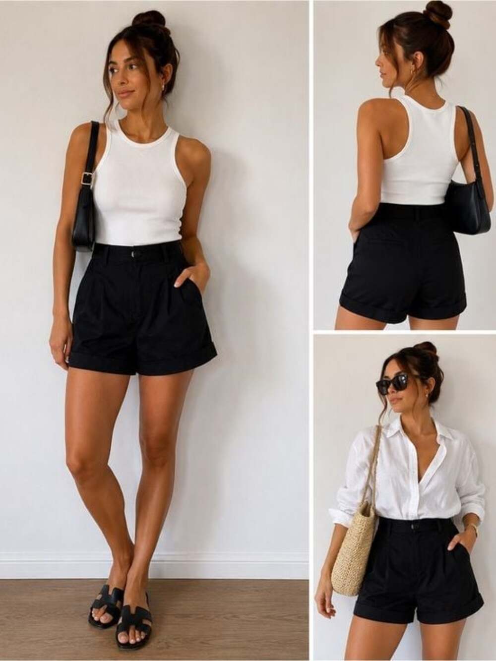 ASOS Design Black High Waisted Tailored Shorts Size 4